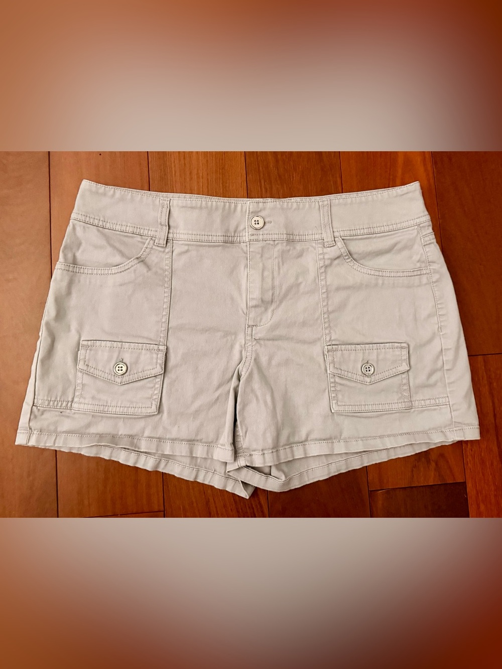 New York & Company Light Gray Cargo Shorts
